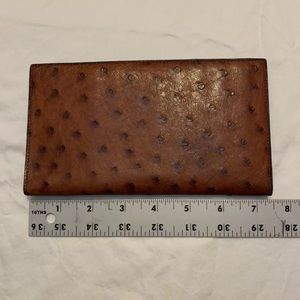 HERMES Osaka Ostrich Wallet Purse Brown